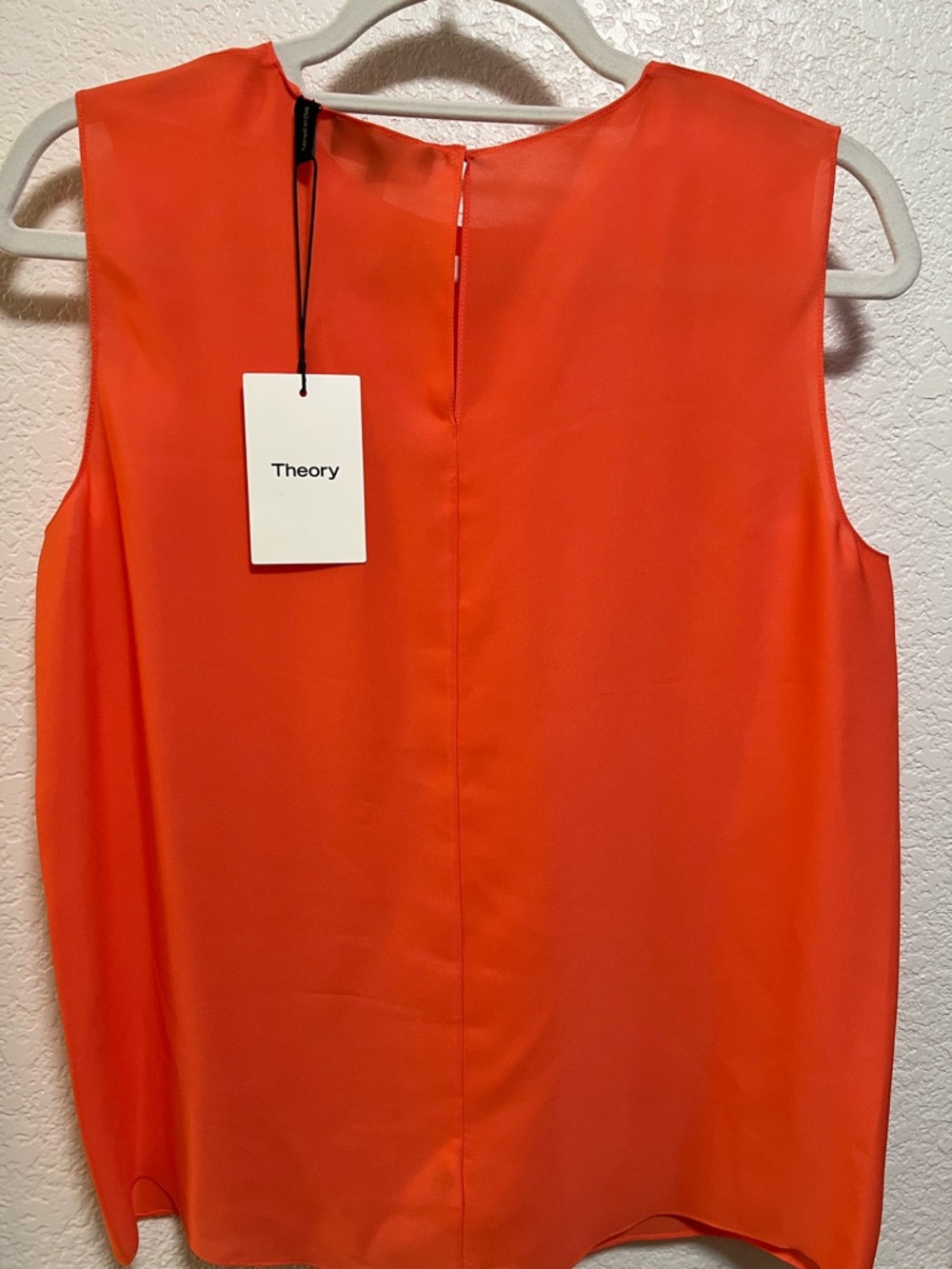 Theory Sleeveless Shell Top in Coral-Orange